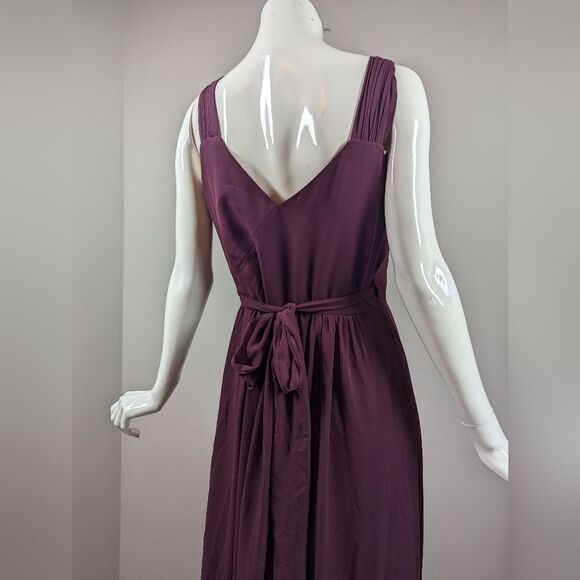 Bill Levkoff Plum Wrap Maxi Dress Size 4 Purple Bridesmaid Wedding Guest Formal - Picture 10 of 12